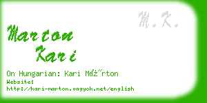 marton kari business card